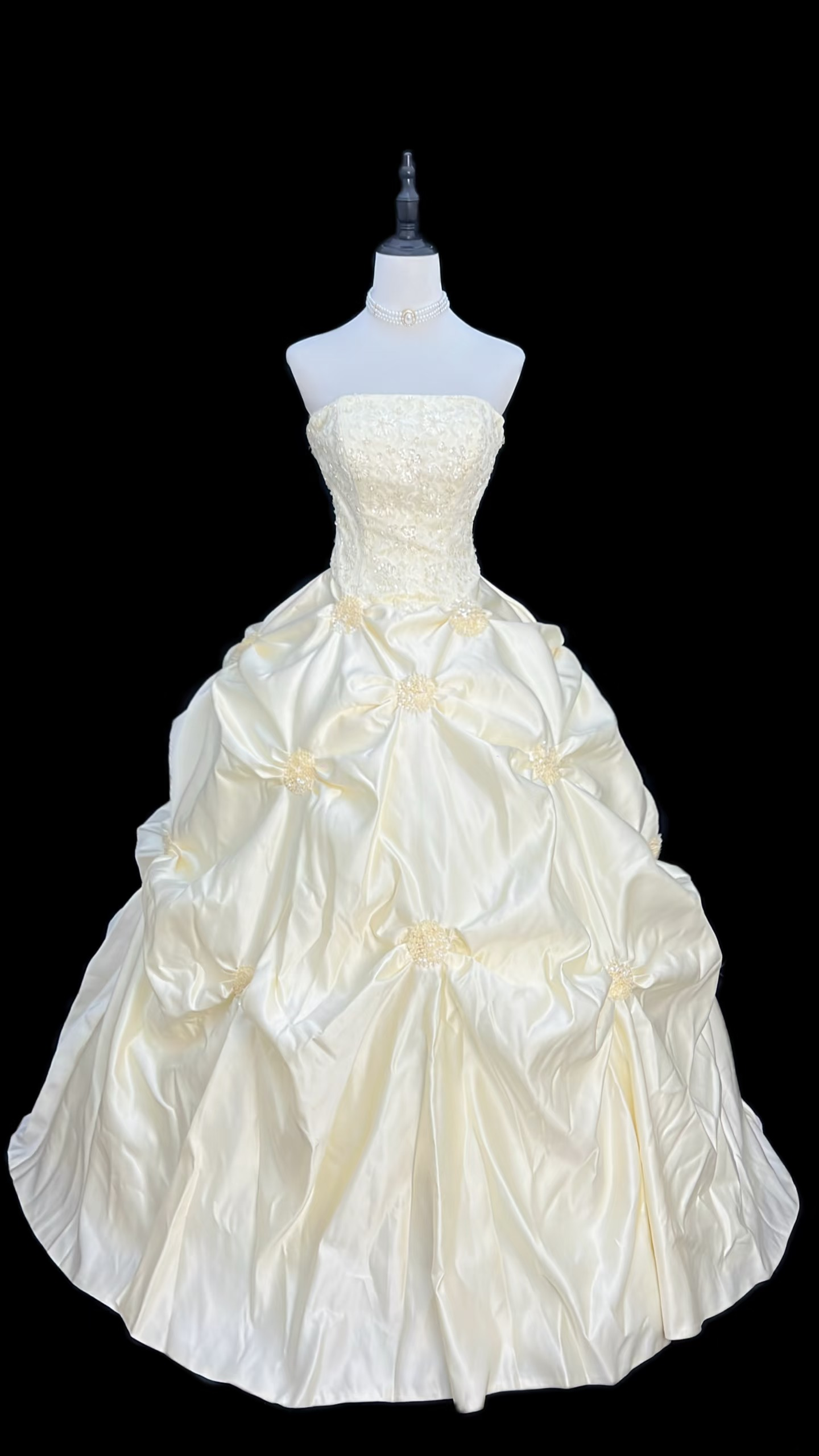 Retro Ball Gown Strapless Taffeta 80s White Long Wedding Dress Bride Gowns Wedding Dresses AU118