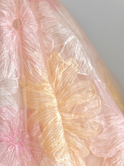 Modest Ball Gown Strapless Tulle Pink Floral Prom Dresses Sweet 16 Dress Long Evening Party Formal Outfits RB6594