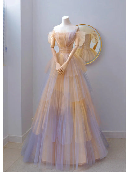 Robe de bal charmante, bustier, sans manches, en tulle, longue, robe de soirée formelle, robe de bal AU126