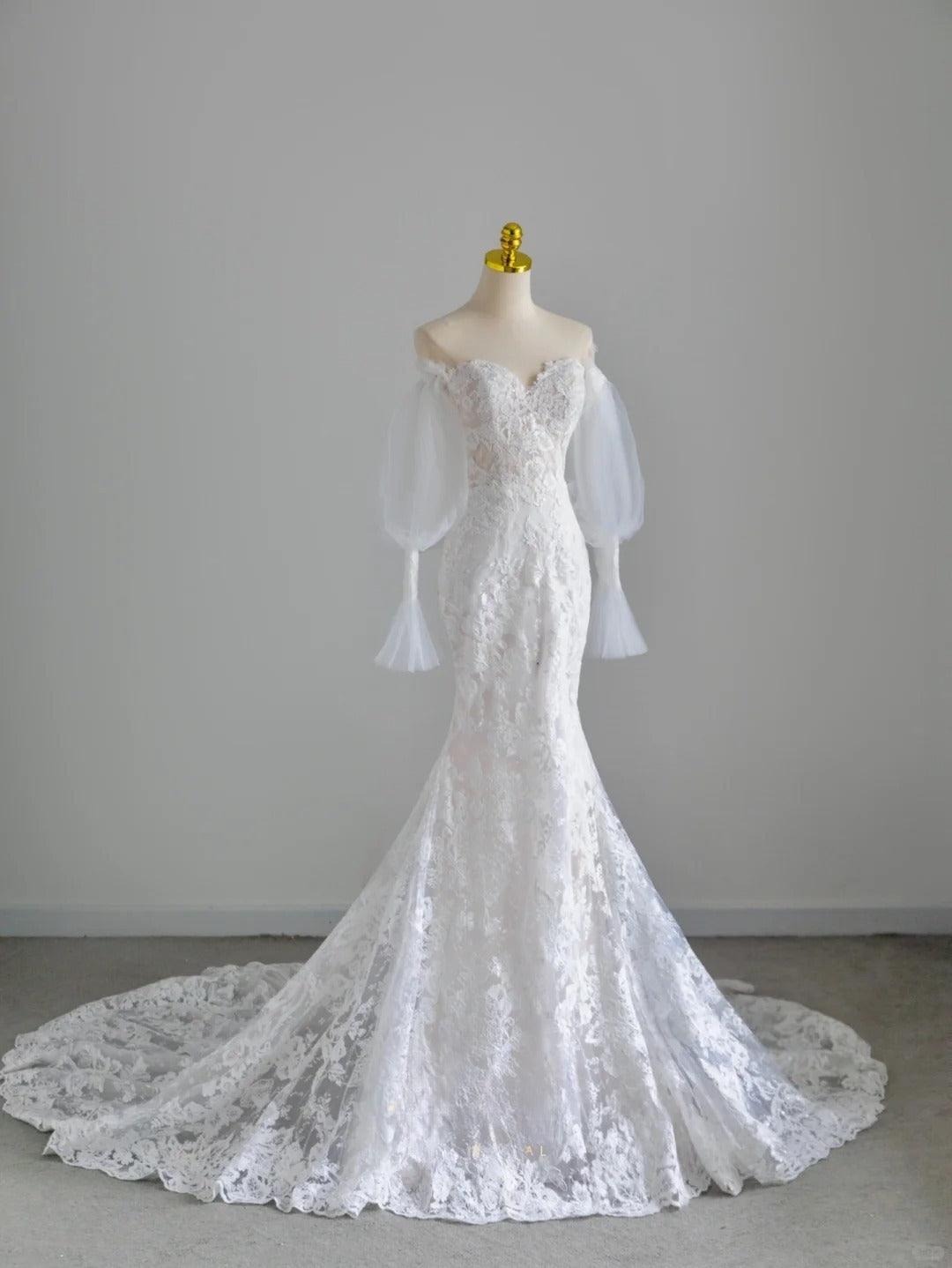 Modest Mermaid Sweetheart Lace White Groom Long Bride Gown Bridal Dress Modest Wedding Dresses RB7713