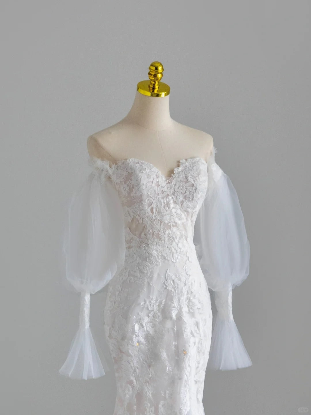 Modest Mermaid Sweetheart Lace White Groom Long Bride Gown Bridal Dress Modest Wedding Dresses RB7713