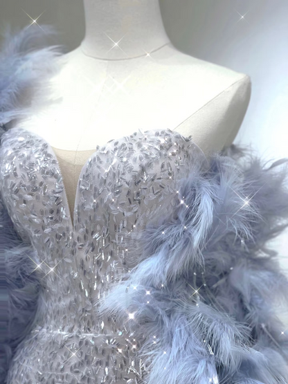 Sexy Mermaid Sweetheart Silver Sequin Prom Dress Inspiration Long Party Formal Prom Dresses AU137