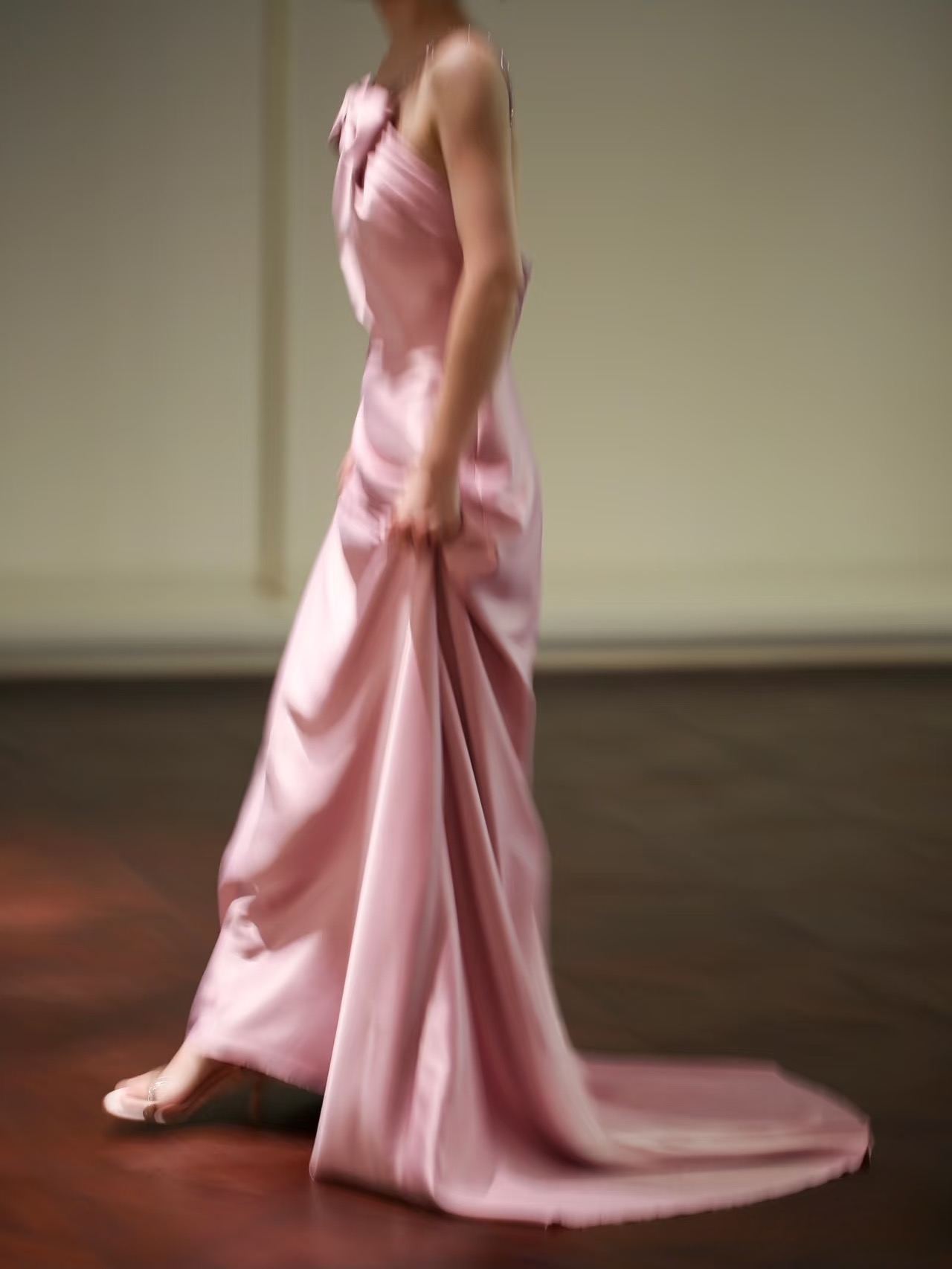 Timeless A line Halter Pink Satin Long Prom Dresses Party Dress Birthday Outfits Graduation Dress AU149