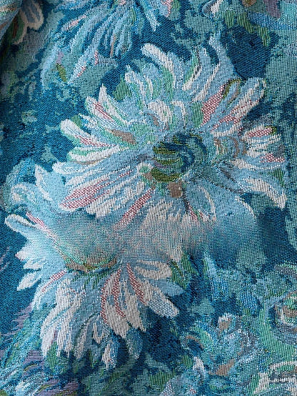 Elegantes, trägerloses Ballkleid aus blauem Satin mit Blumenmuster, langes Kleid für den 16. Geburtstag, Abendkleid AU161