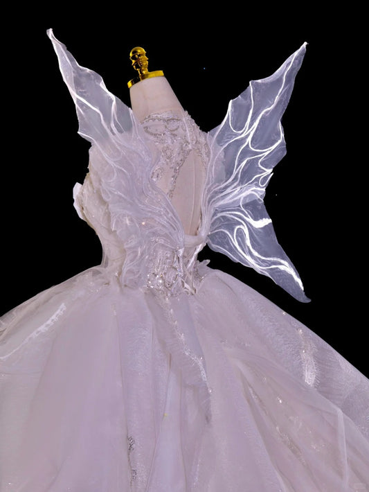 Fairy-tale Ball Gown Sweetheart With Sleeves Tulle Brides Gown Bridal Dress Wedding Dresses Style RB6615