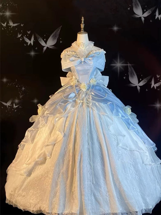 Modest Quinceanera Kleider Ballkleid Weg Von Der Schulter Blau Geburtstag Kleider Vestidos De 15 Anos Formale Partei Lange Süße 16 Kleid AU168