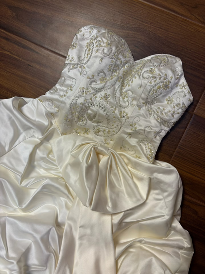 Retro Ball Gown Sweetheart 60s White Fitted Corset Bride Gown Long Wedding Dresses AU177