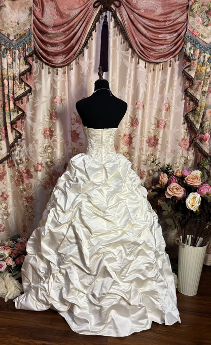 Retro Ball Gown Sweetheart 60s White Fitted Corset Bride Gown Long Wedding Dresses AU177