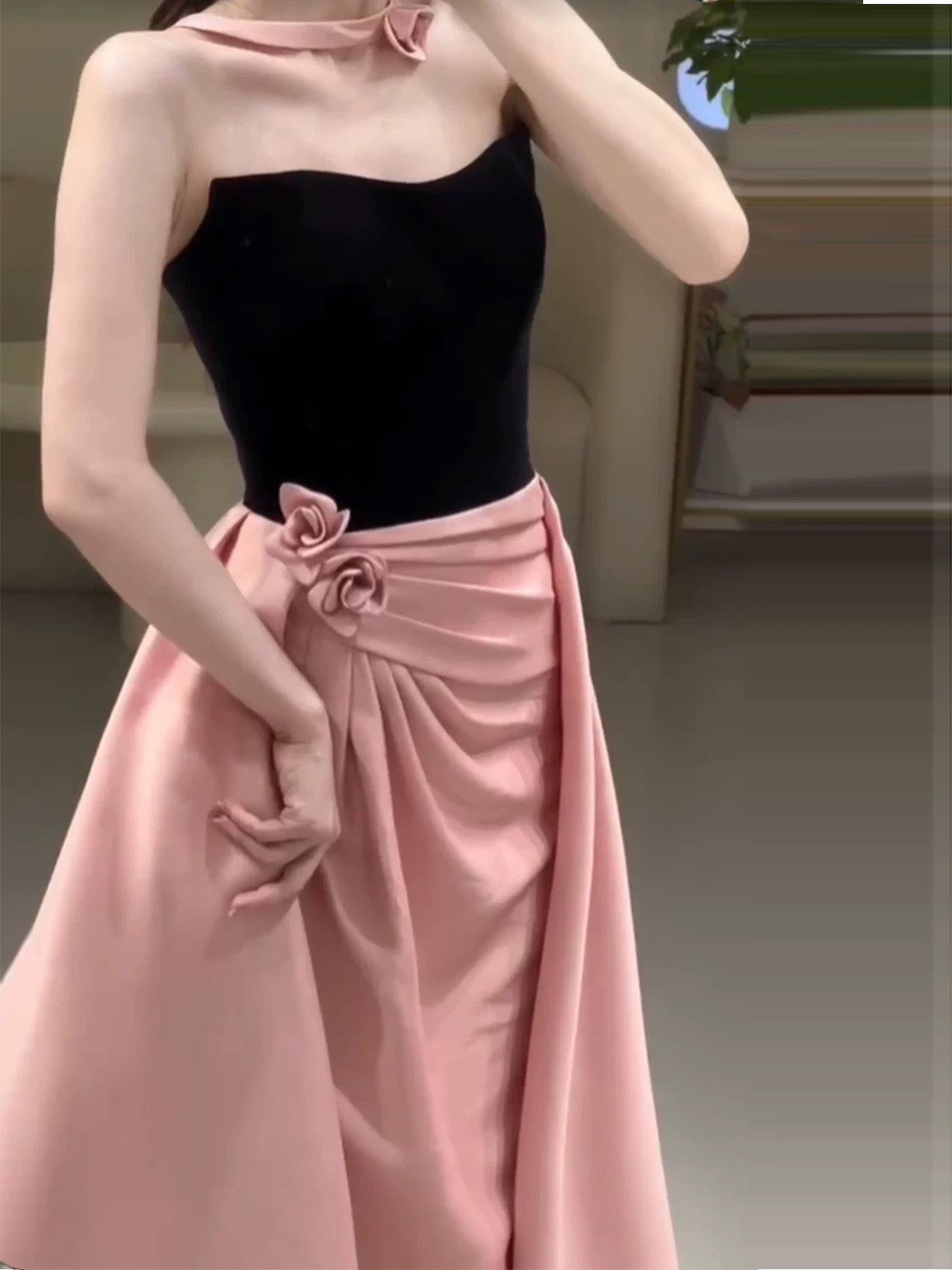 Sexy Mermaid Sweetheart Pink Satin Sleeveless Prom Dress Inspiration Long Party Formal Prom Dresses AU195