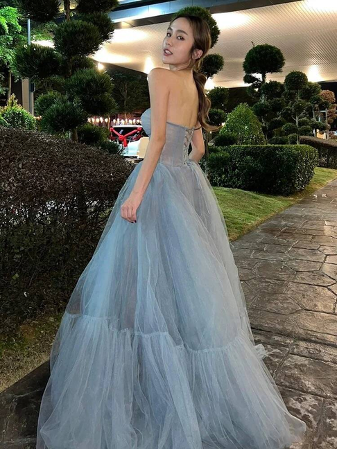 Classy Ball Gown Sweetheart Tulle Long Prom Dresses Party Dress 21st Birthday Outfits Graduation Dress AU276