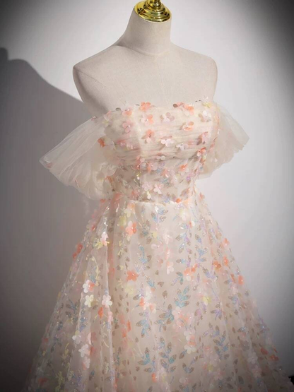 Beautiful Ball Gown Off The Shoulder Sequin Flowers Prom Dresses Inspiration Prom Dress Princess Graduation Dress AU297