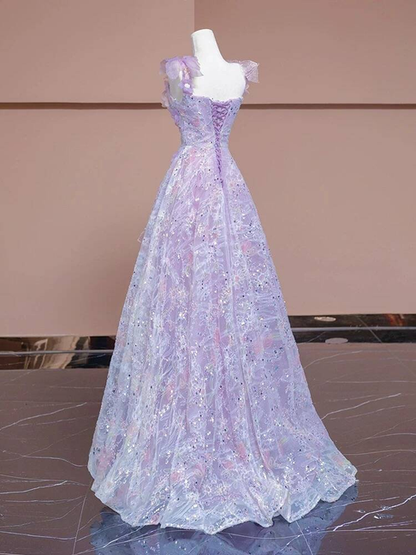 Beautiful A line Spaghetti Straps Pink Floral Sequin Prom Dresses Party Dress 17th Birthday Outfits Graduation Dress AU380