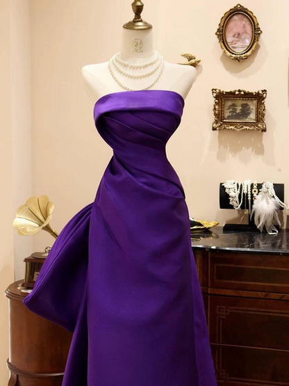 Zeitloses Meerjungfrau-Kleid, trägerlos, Satin, Ballkleid, Partykleid, 18. Geburtstag, Outfits, Abschlusskleid AU397