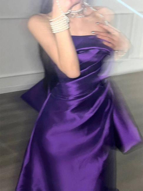 Zeitloses Meerjungfrau-Kleid, trägerlos, Satin, Ballkleid, Partykleid, 18. Geburtstag, Outfits, Abschlusskleid AU397