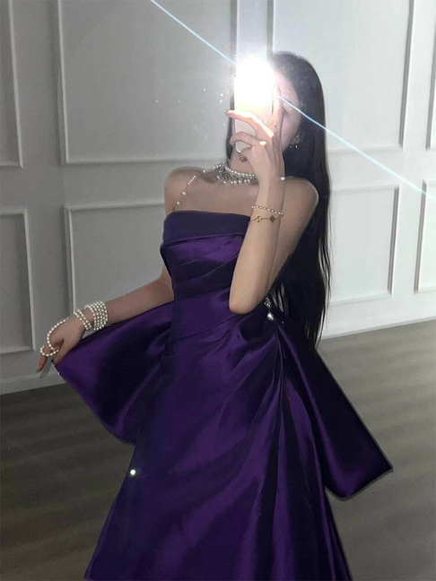 Zeitloses Meerjungfrau-Kleid, trägerlos, Satin, Ballkleid, Partykleid, 18. Geburtstag, Outfits, Abschlusskleid AU397