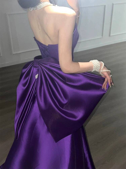 Zeitloses Meerjungfrau-Kleid, trägerlos, Satin, Ballkleid, Partykleid, 18. Geburtstag, Outfits, Abschlusskleid AU397