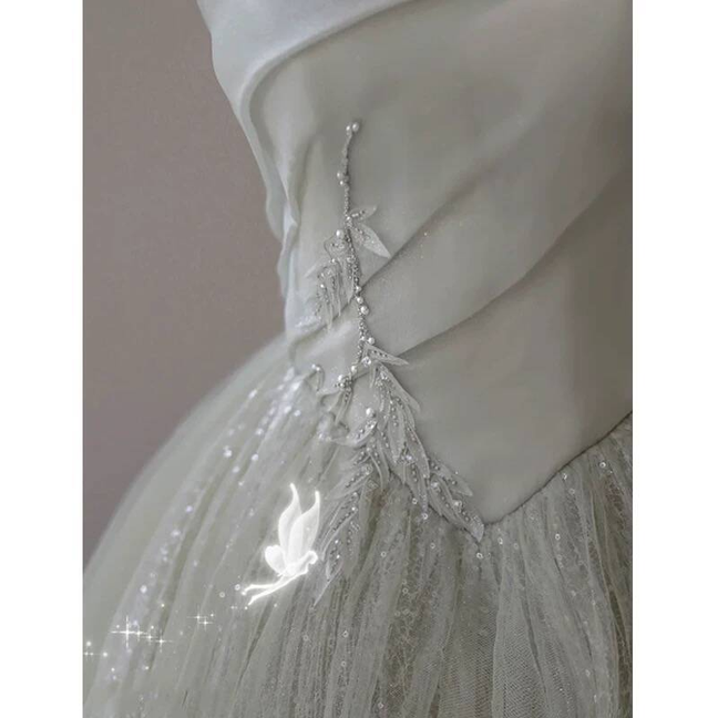 Cute Ball Gown Strapless Mint Green Tulle Prom Dresses Party Dress 20th Birthday Outfits Graduation Dress AU418