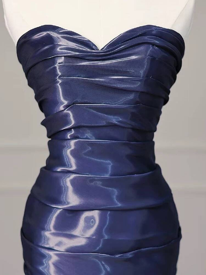 Timeless Mermaid Sweetheart Navy Blue Prom Dress Inspiration Long Party Formal Prom Dresses AU421