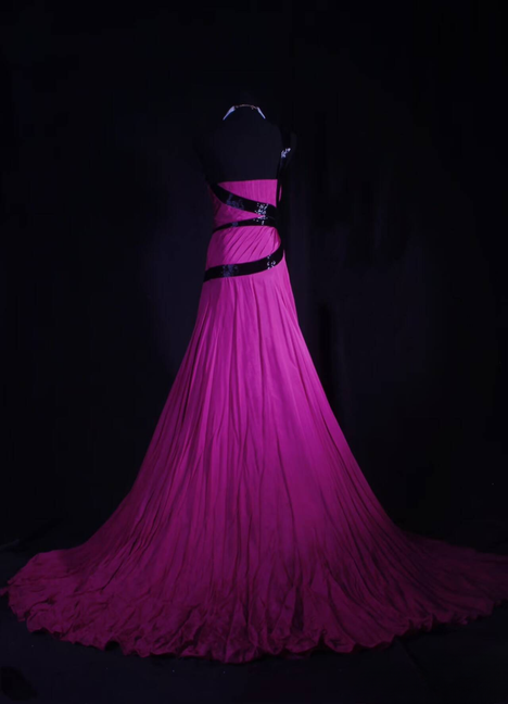 Elegant A line Strapless Grape Chiffon Floor Length Prom Dress Inspiration Long Prom Dresses AU521