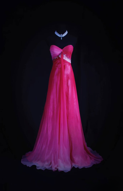Stunning A Line Sweetheart Ombre White Pink Chiffon Silver Sequin Prom Dresses 2026 Inspiration Prom Dress Princess Graduation Dress AU530