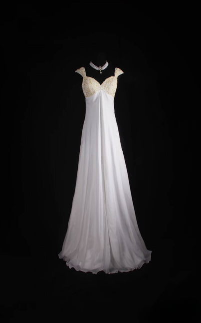 Vintage Ballkleider 1950er Retro Classy A Line Sweetheart Ärmelloses Chiffon Weiß Ballkleider Partykleid Abschlusskleid AU544