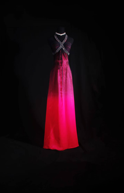 Vintage Ballkleider 1950er Retro Classy A Line Halfter Schwarz Ombre Rosa Partykleid Prinzessin Graduation Outfit Für Frauen AU585