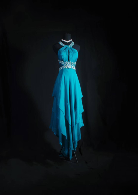 Vintage Ballkleider 1950er Retro Classy A-Linie Neckholder Chiffon Partykleid Abschluss-Outfit für Frauen AU588