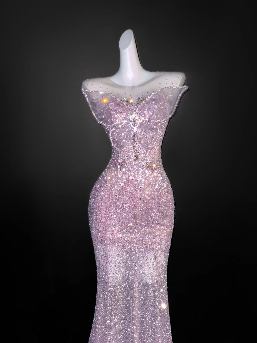 Elegant Mermaid Scoop Neck Pink Sequin Prom Dresses Party Dress 16th Birthday Outfits Senior Graduation Dress AU668