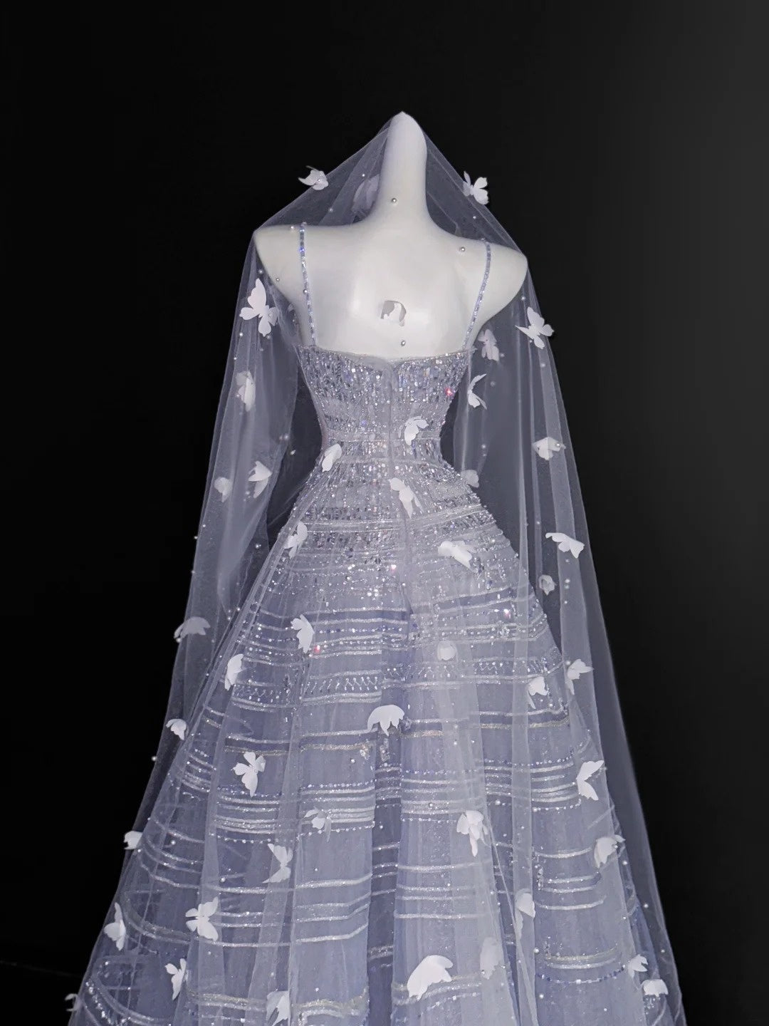 Vintage Ball Gown Spaghetti Straps Tulle Sequins Prom Dresses Long Party Dress 18th Birthday Outfit Graduation Dress AU671