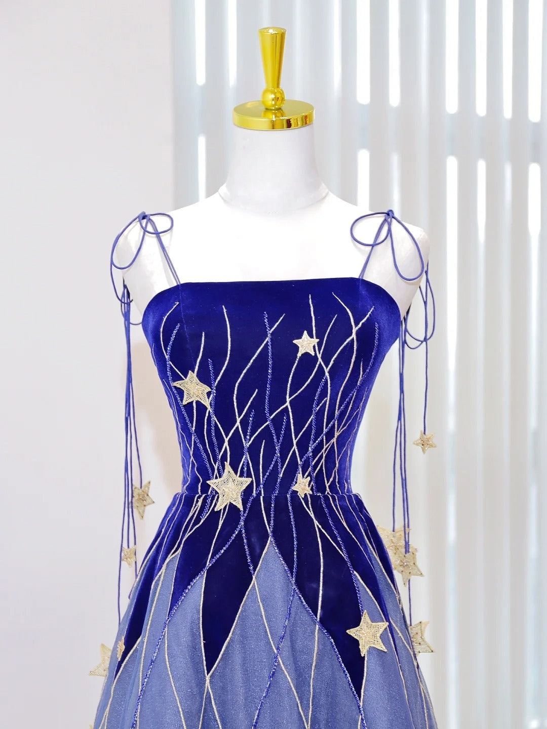 Classy A Line Spaghetti Straps Blue Tulle Prom Dresses Long Party Dress 18th Birthday Outfit Senior High School Dance Dress AU851