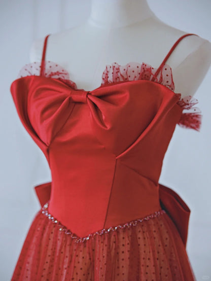 Classy A Line Spaghetti Straps Rust Red Tulle Prom Dresses Long 18th Birthday Outfit Senior High School Dance Party Dress AU880
