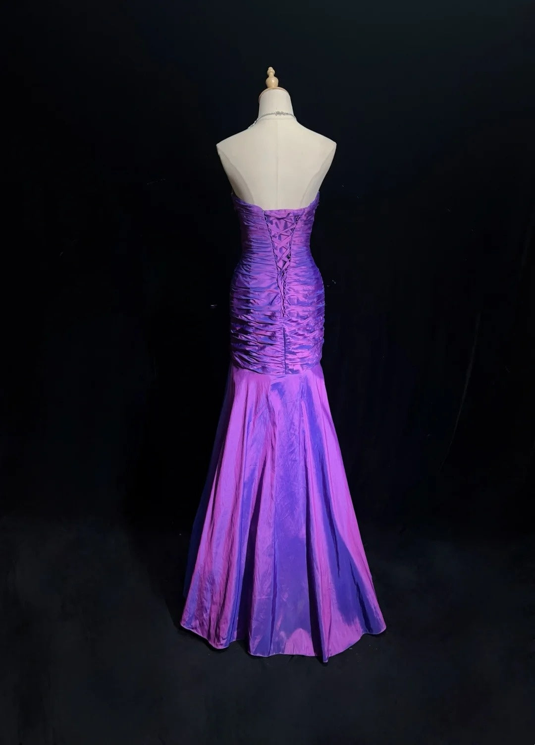 Inspiration Robes de bal vintage Sirène Cœur Violette avec Veste à volants Robe de soirée longue années 80 N2830