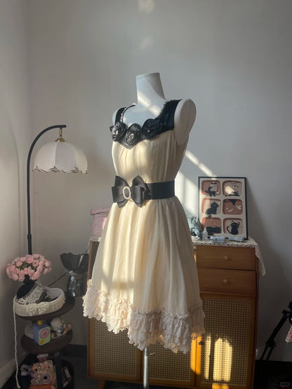 Vintage A Line Square Neck Champagne Chiffon With Flowers 16th Birthday Homecoming Dress Graduation Outfits RB6800