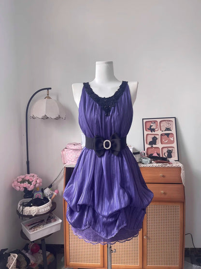 Vintage A Line V Neck Grape With Black Lace 16th Birthday Homecoming Dress Graduation Outfits RB6801