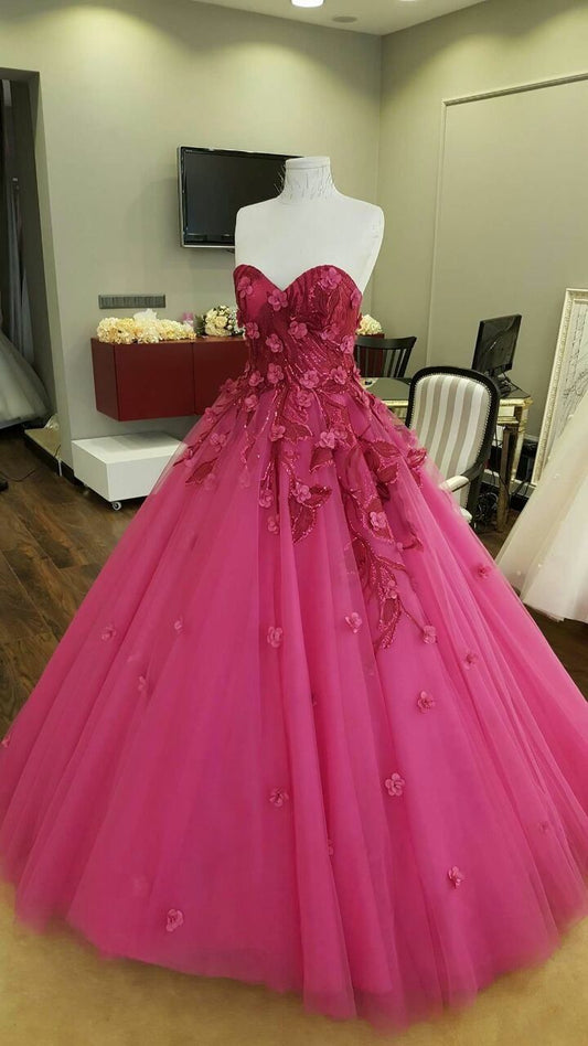 Modest Ballkleid Schatz Pink Tüll Appliques Quinceanera Kleider Sexy Quinceanera Kleider Süße 16 Kleid B258