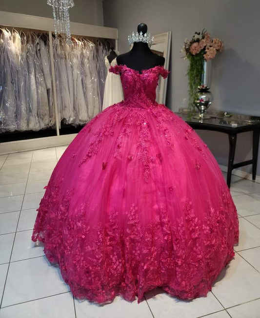 Modest Quinceanera Kleider Ballkleid Weg Von Der Schulter Heißer Rosa Geburtstag Kleider Vestidos De 15 Anos Formale Party Lange Süße 15 16 kleid B315
