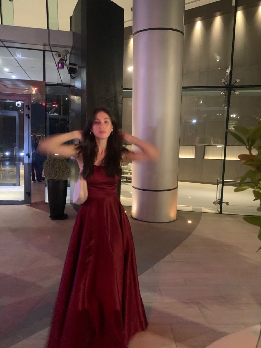 Simple A Line Spaghetti Straps Burgundy Satin Backless Floor Length Prom Dress Inspiration Long Party Prom Dresses B421