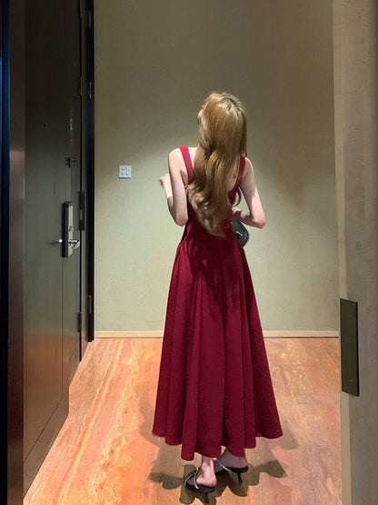 Sexy A Line Square Neck Satin Burgundy Prom Dresses Inspiration Simple Graduation Dress B459