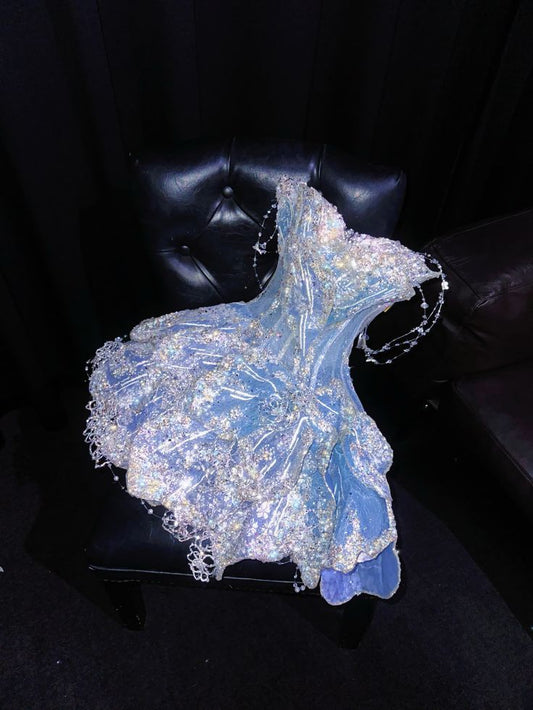 Süßes Ballkleid Schatz Hellblau Pailletten Kurz 16. Geburtstag Outfits Homecoming Kleider Cocktailkleid B576