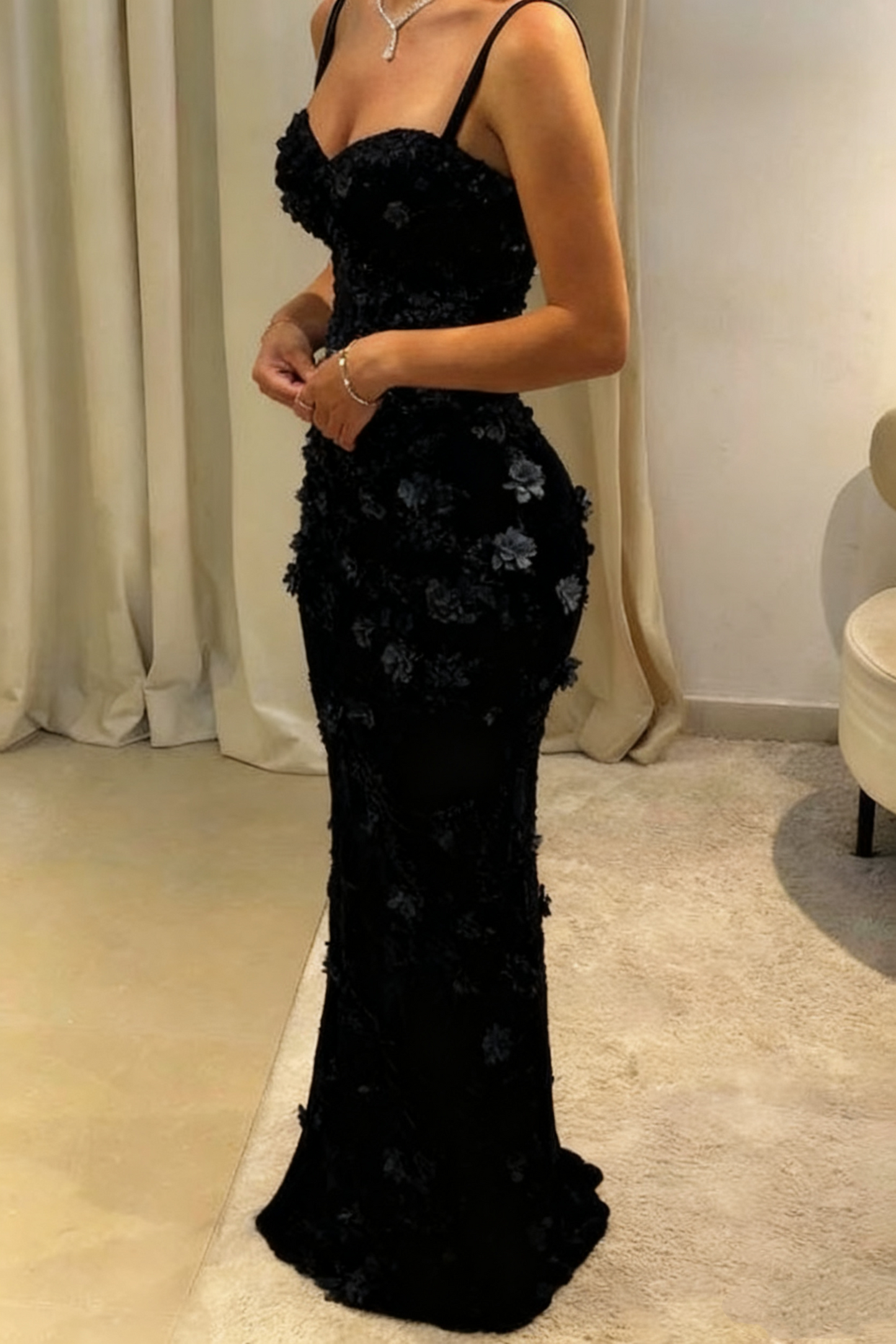 Bescheidene Meerjungfrau Spaghettiträger Hellhimmelblau Lange Ballkleider Partykleid 21. Geburtstag Outfits Abschlusskleid B626