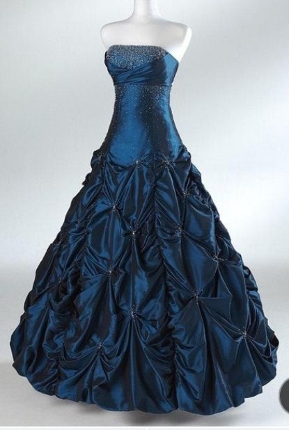 Vintage Ball Gown Strapless Navy Blue Sleeveless Taffeta 90s Classy Prom Dresses Inspiration Party Dress Princess Graduation Dress B632