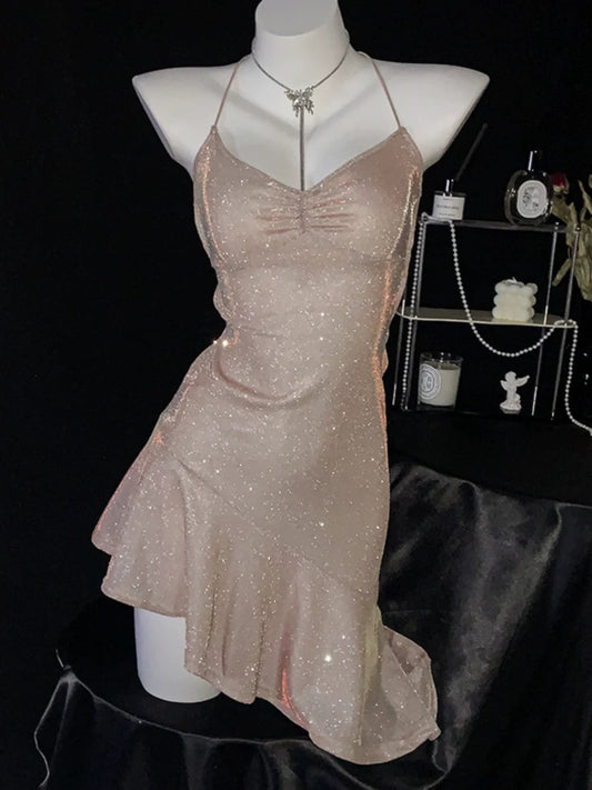Sexy Etuikleid Spaghettiträger Pailletten Kurz 16. Geburtstagskleid Homecoming Kleider Cocktailkleid B654
