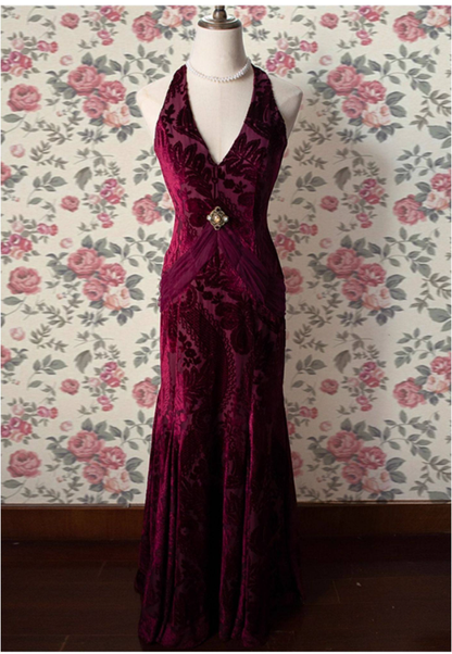 Robe de bal sirène vintage années 50, col en V, velours blanc et dentelle, inspiration robe de soirée longue rétro, tenue pour un 20e anniversaire AB2343
