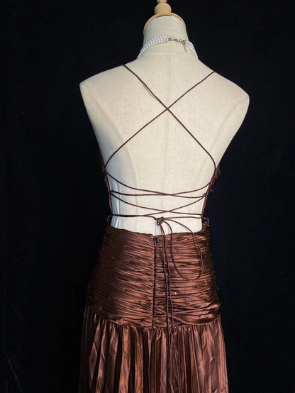 Trendy Prom Dresses Inspiration Mermaid Spaghetti Strap Chocolate Gala Satin Backless With Cape Formal Gowns N3189