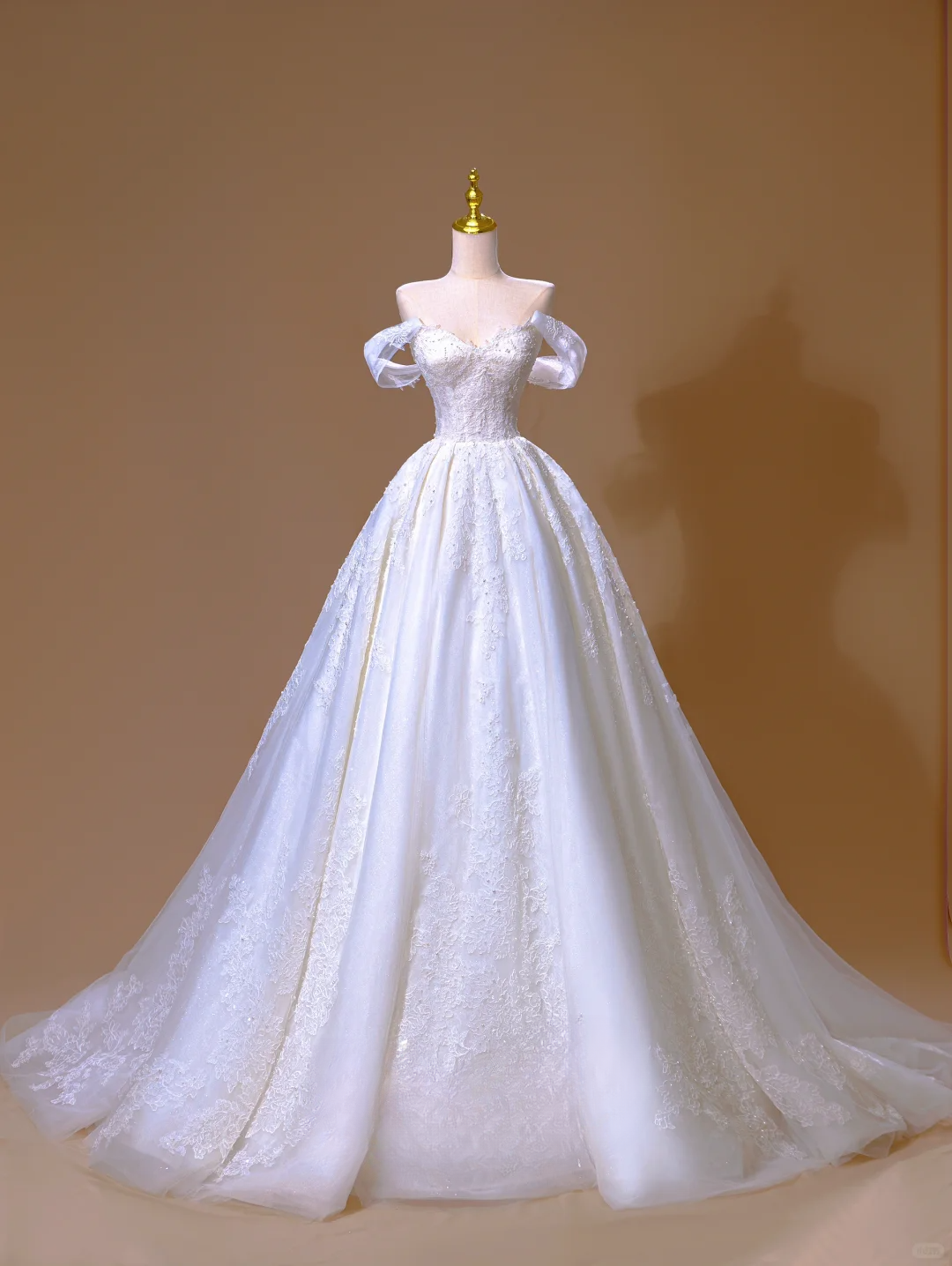 Robe de mariée longue en dentelle à épaules dénudées, magnifique robe de bal de rêve, DH2812