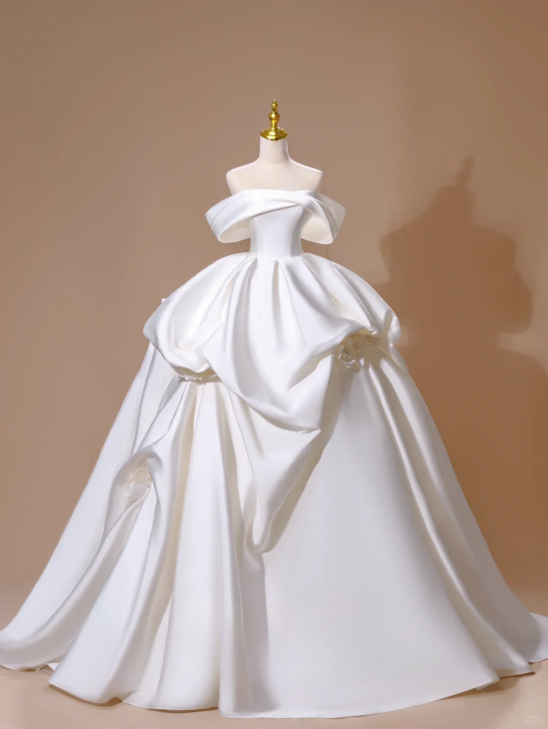 Prinzessin Ballkleid aus Satin, schulterfrei, weiß, langes Brautkleid, schöne formelle Brautkleider, niedlich, DH2813