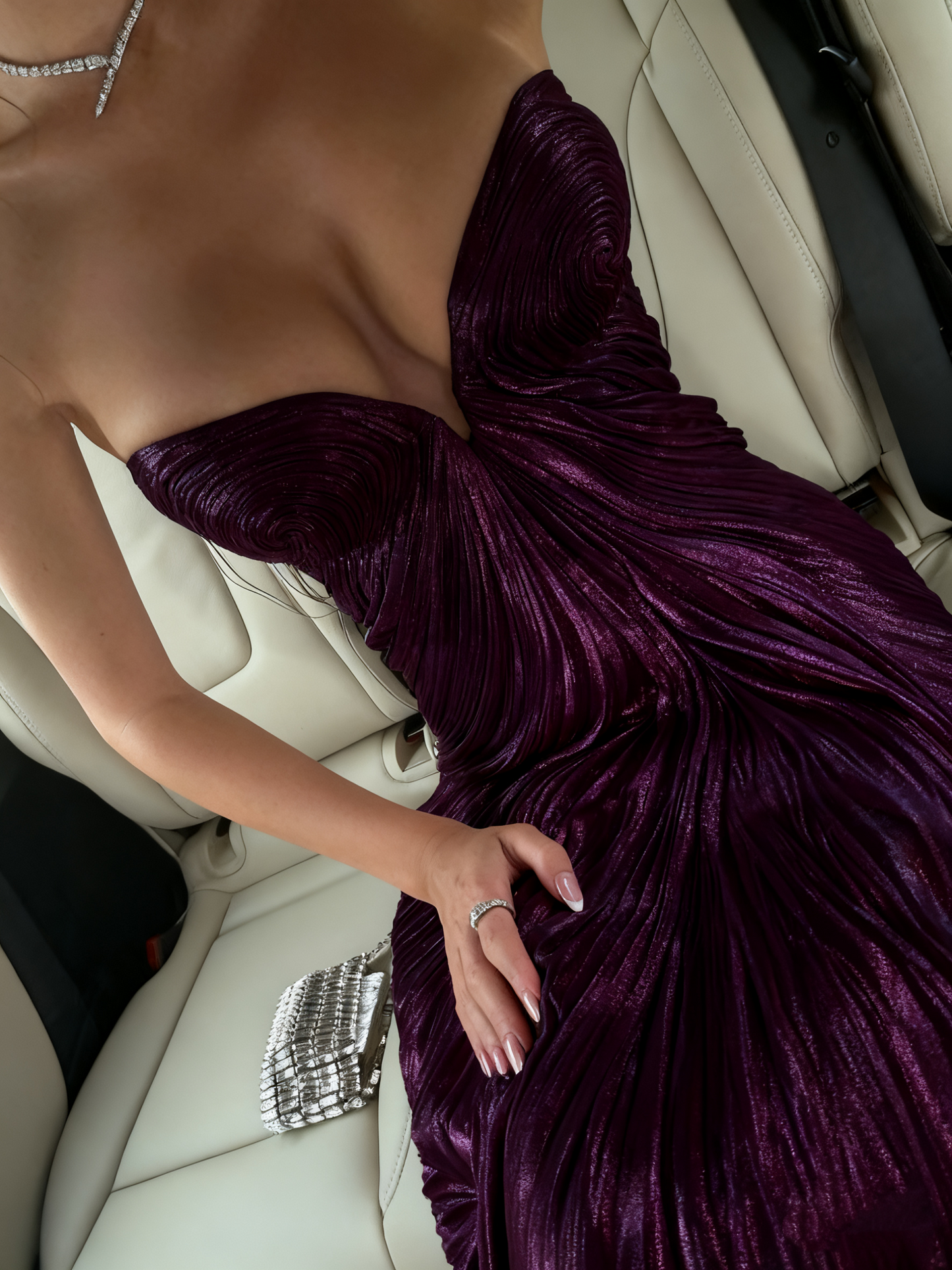 Chic Mermaid Sweetheart Shiny Chiffon Pink Ruffle Long Prom Dresses Inspiration Prom Gowns DH2921