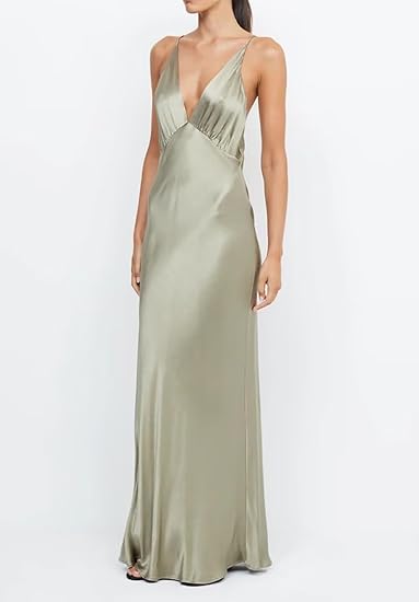 Simple Mermaid Spaghetti Straps Yellow Satin Long Prom Dresses Inspiration Party Dress Prom Gowns DH2969