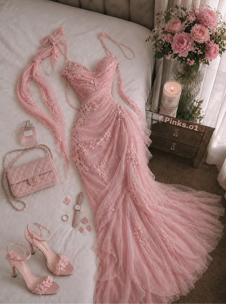 Pink Perfection Ready for a fairytale night Fairytale Prom Dress Long Floor Length Formal Dresses RC1309