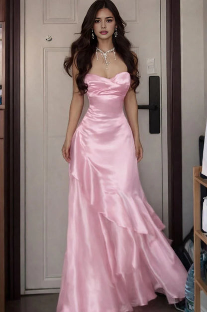 Élégante robe de bal longue à fines bretelles, robes de soirée et de mariée stylées N2836
